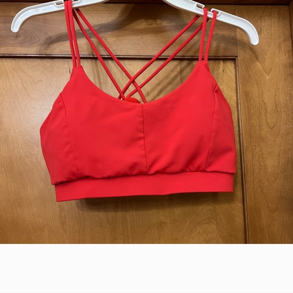 ECHT Orange/Red Strappy Crisscross Racerback Sports Bra Size Large